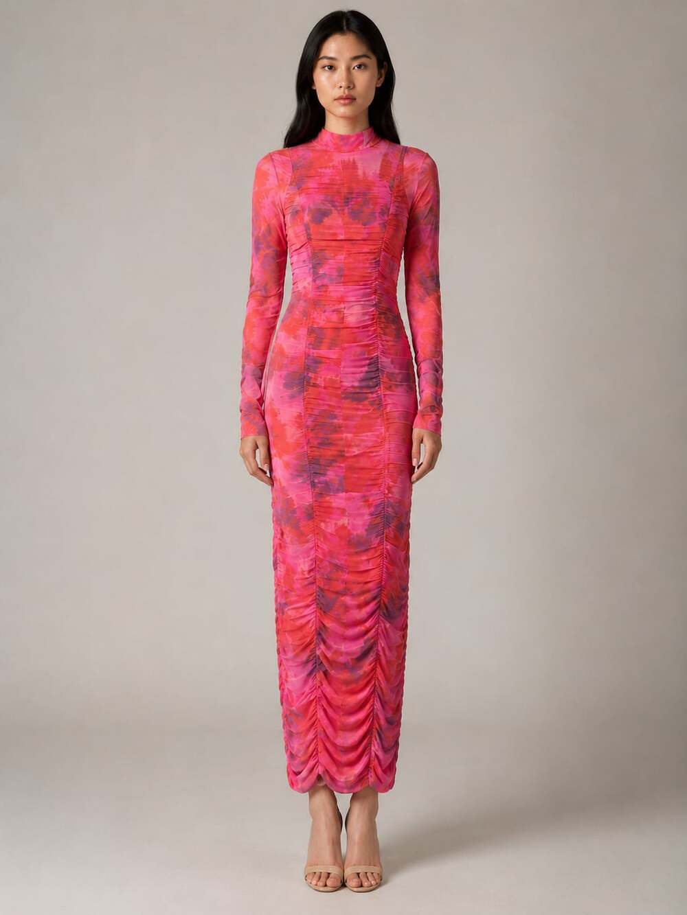 Rococo Sand Mabel Long Dress in Pink Tie Dye